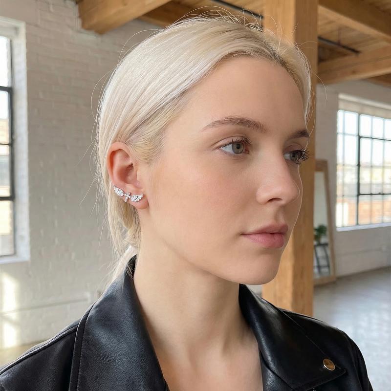 Luxury Lifestyle Jewelry - Angel Wings Cross Earrings Luxury Vintage