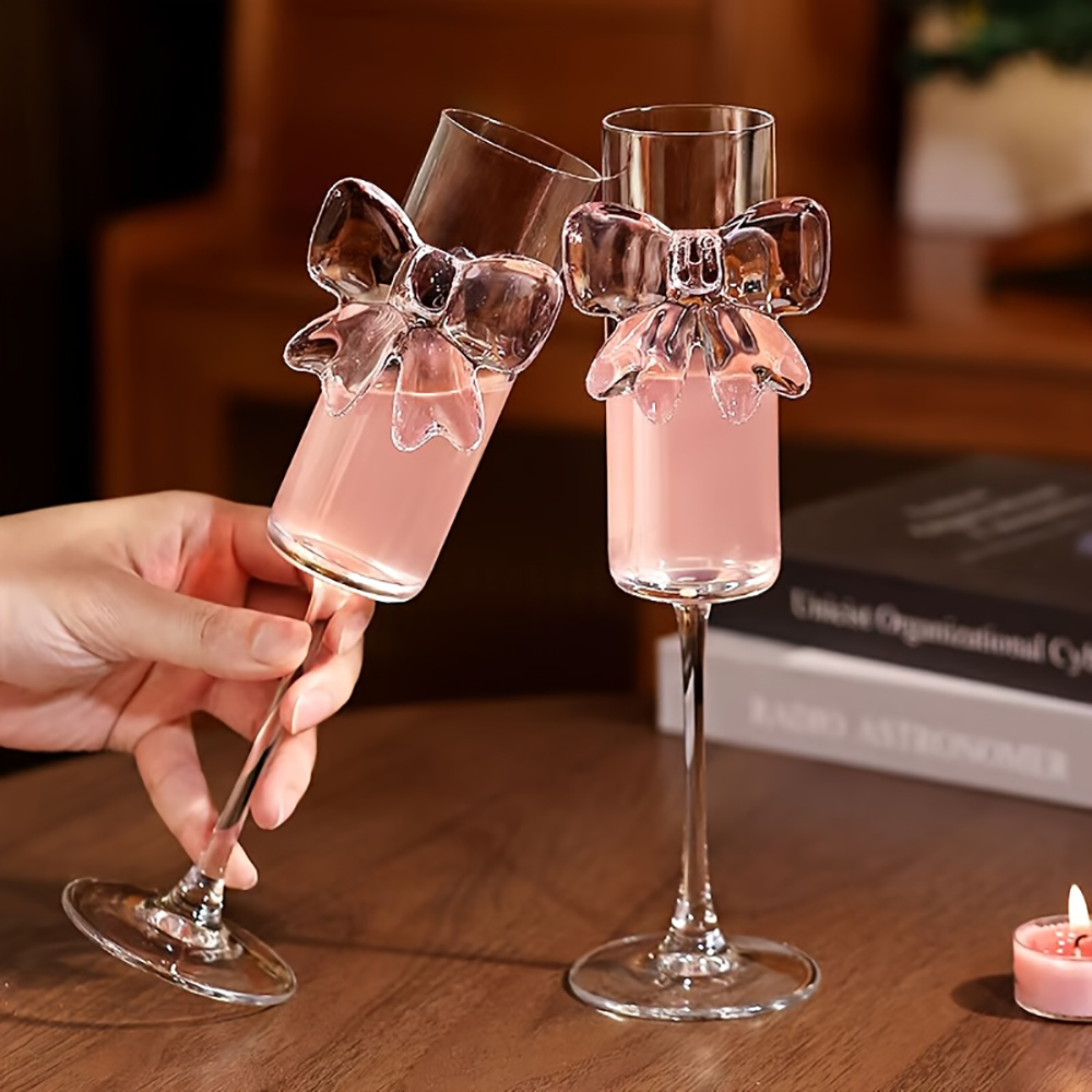1-pack creative pink bow champ - Crystal Wine Glass review and price