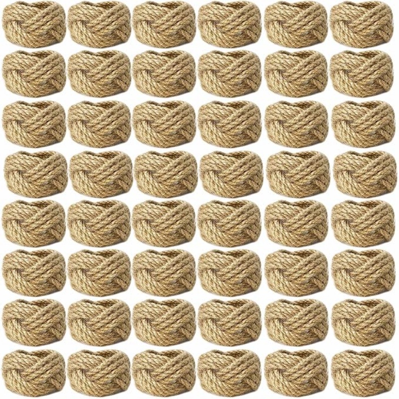 48Pcs Linen Braided Napkin Rin - Linen Napkin Set review and price