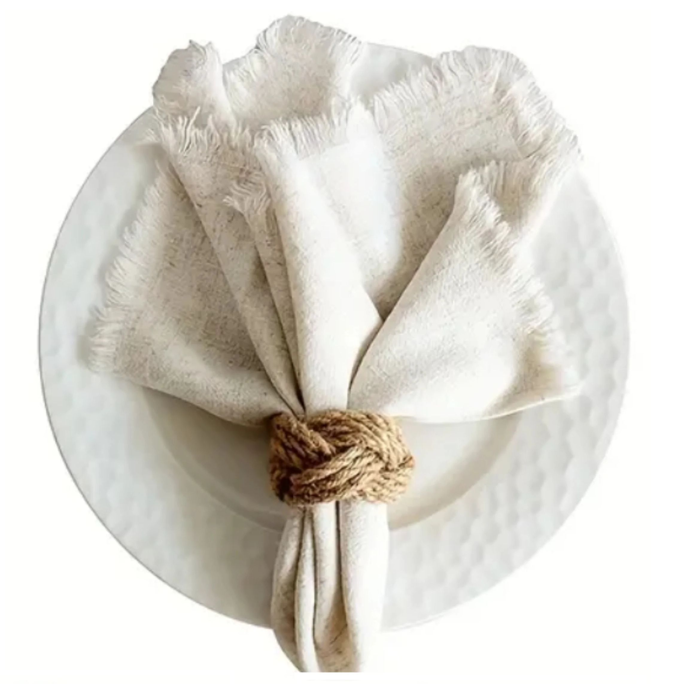 48Pcs Linen Braided Napkin Rin - Linen Napkin Set review and price