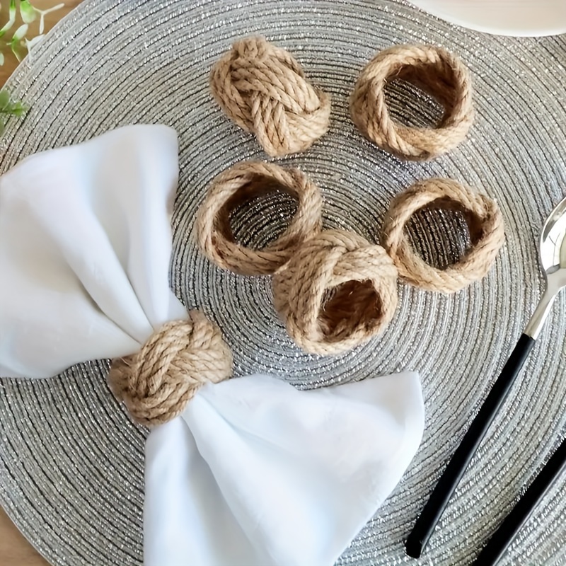 48Pcs Linen Braided Napkin Rin - Linen Napkin Set review and price
