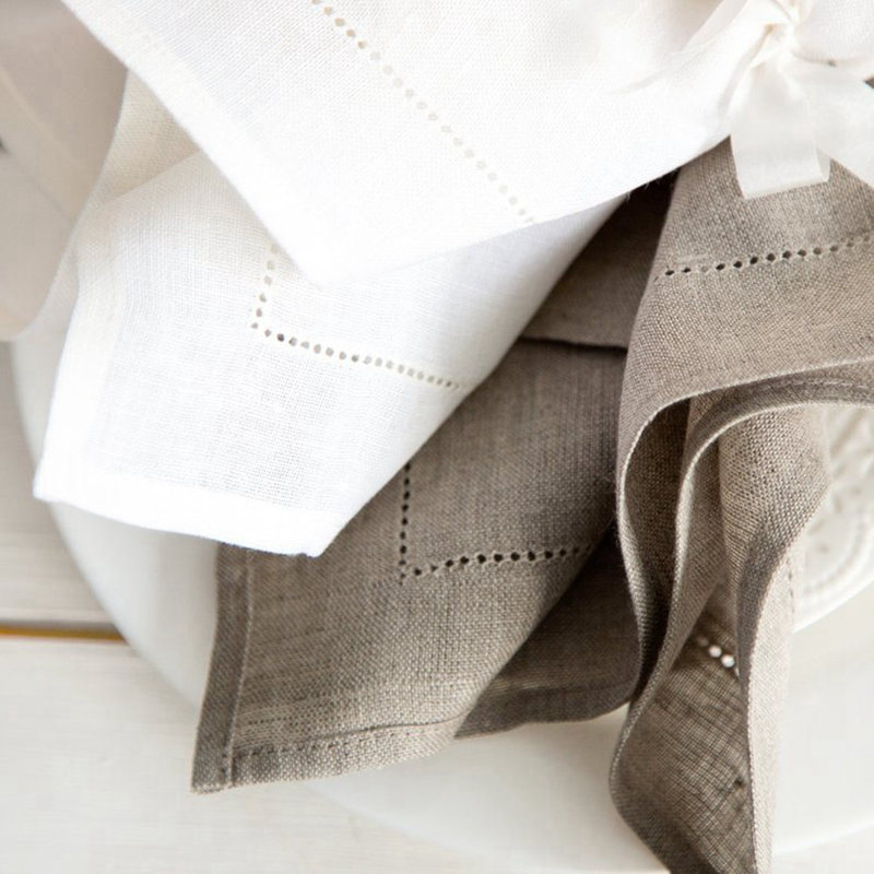 6 Pieces White Hemstitch Napki - Linen Napkin Set review and price