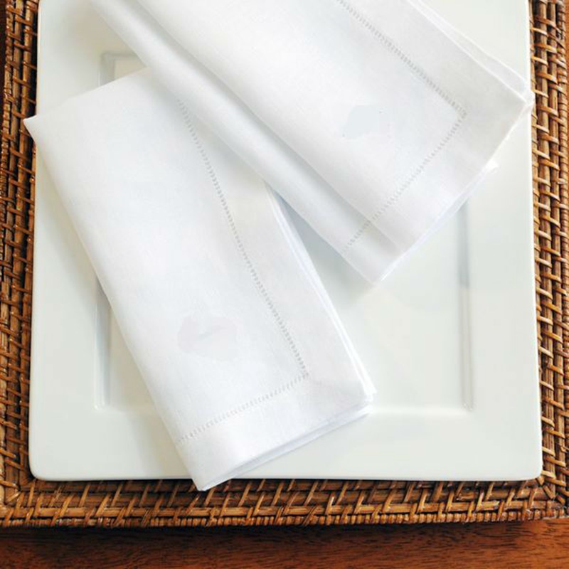 6 Pieces White Hemstitch Napki - Linen Napkin Set review and price