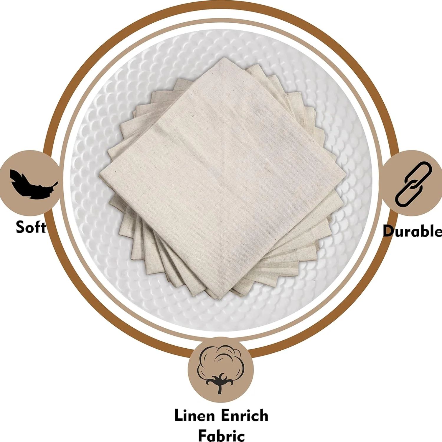 6 Pieces 100% Linen Dinner Nap - Linen Napkin Set review and price