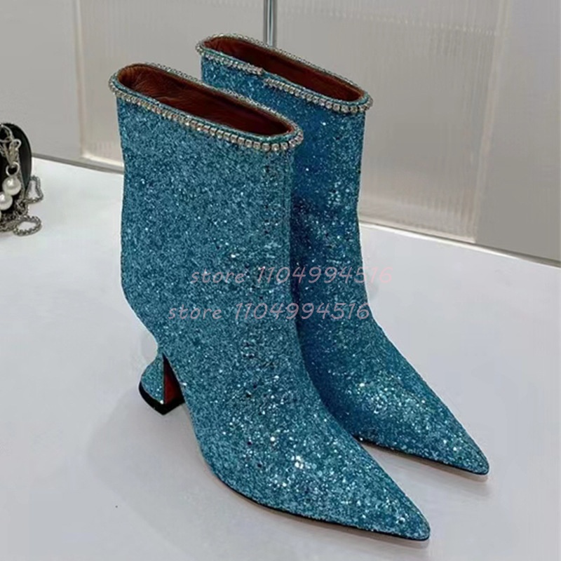 Blue Glitter Crystal Wine Glas - Crystal Wine Glass review and price