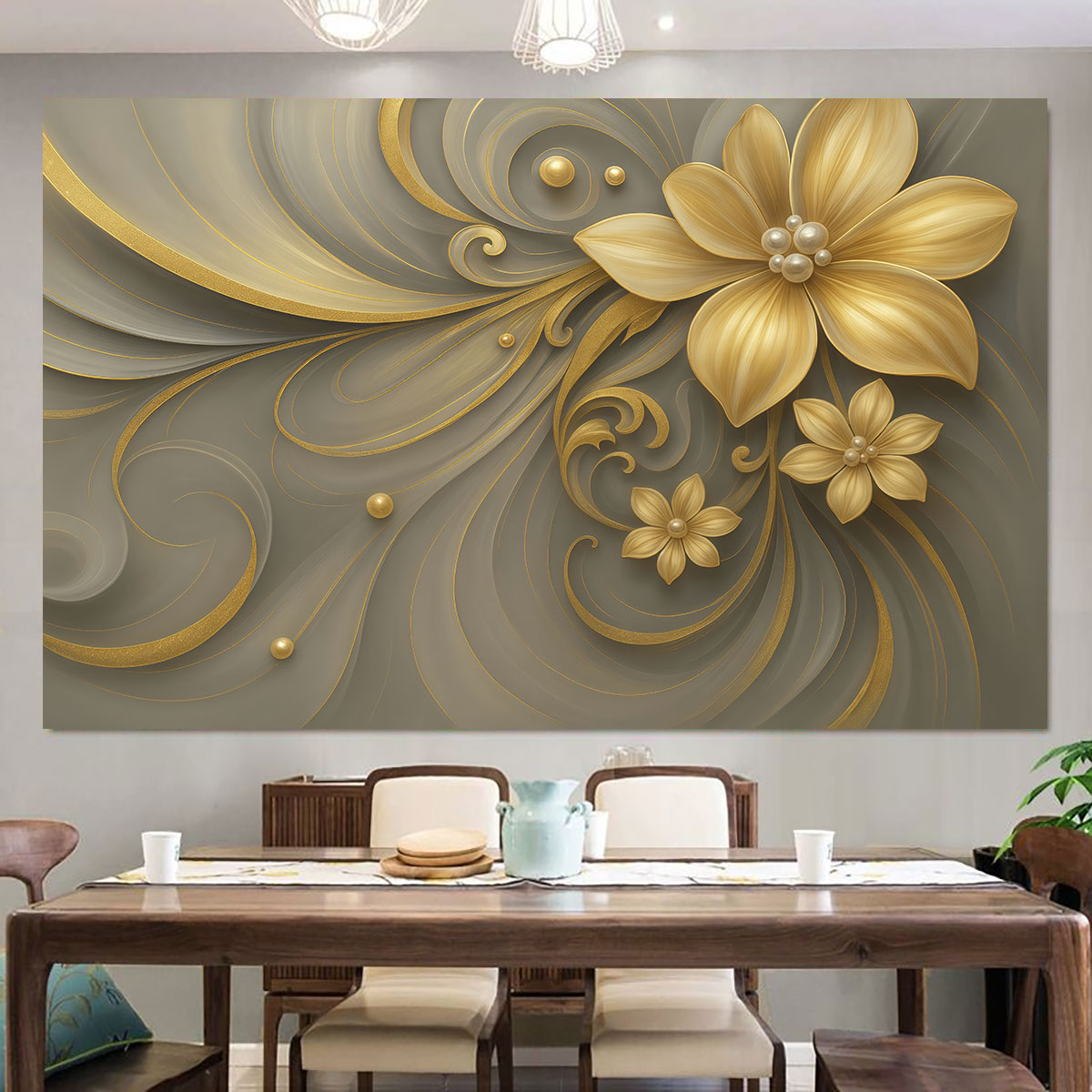 1pc Light Luxury Gold Flower P - Luxury Lifestyle Furniture review and price