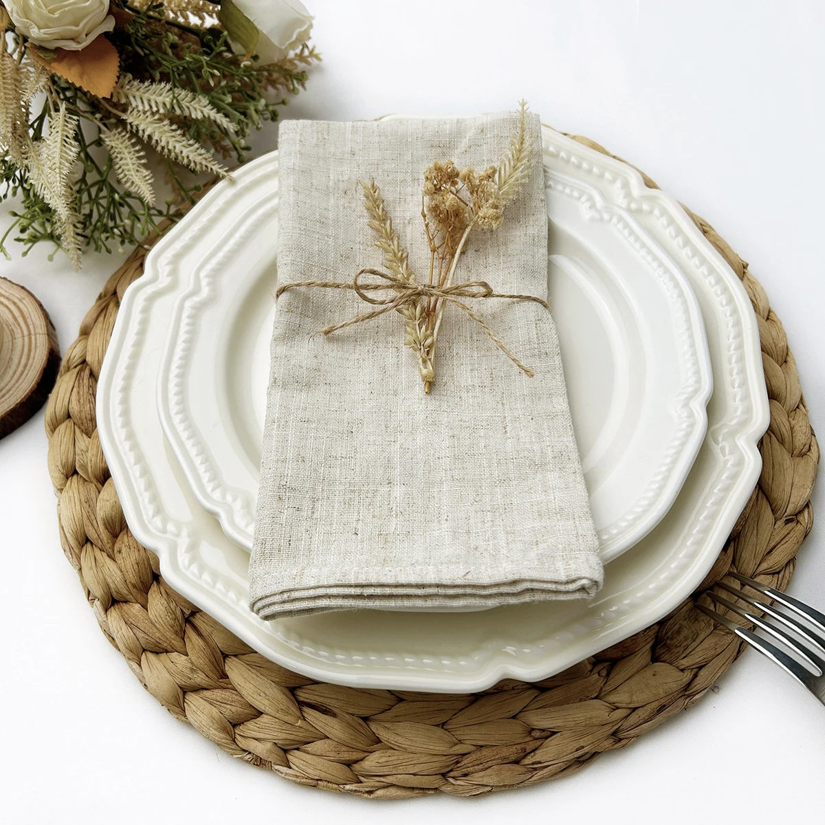 Set of 6/10/12 30x30cm Linen N - Linen Napkin Set review and price