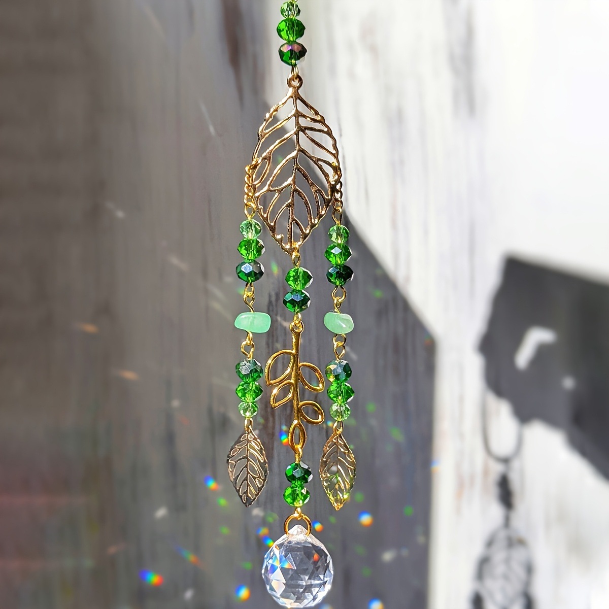Green Crystal Suncatcher Hangi - Crystal Ball Decor review and price