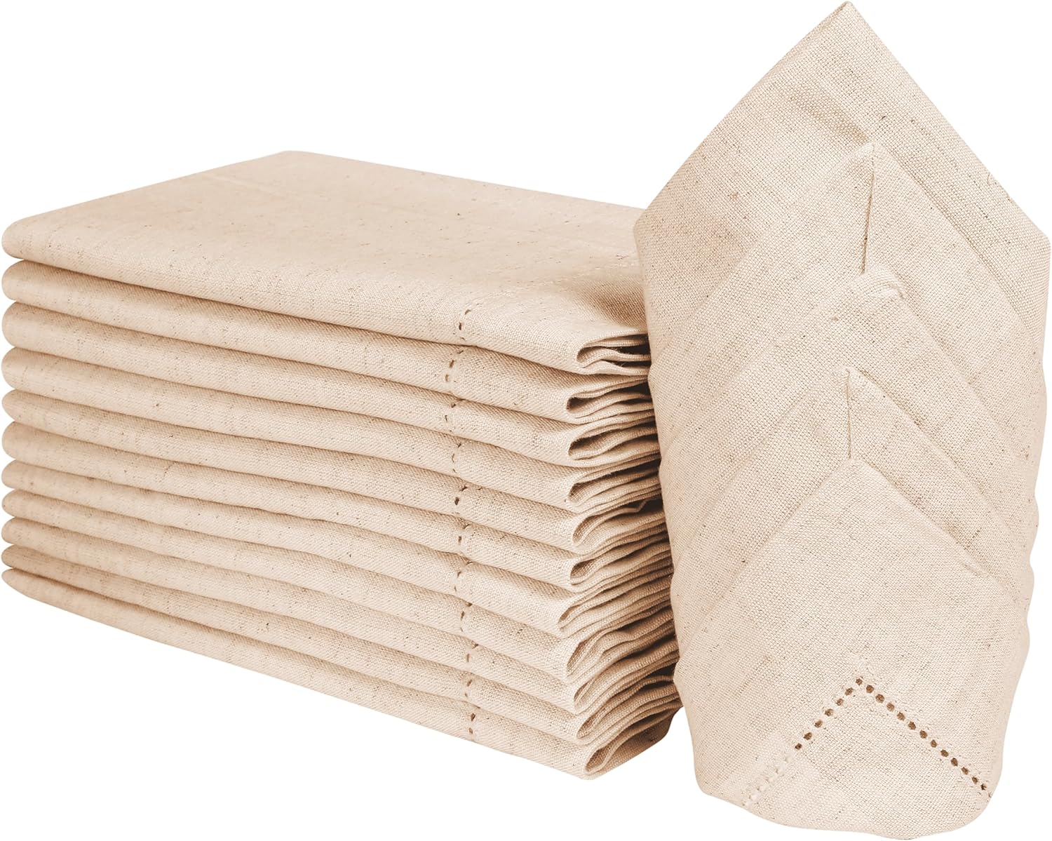 1/5/10pcs Hemstitched Linen Kh - Linen Napkin Set review and price