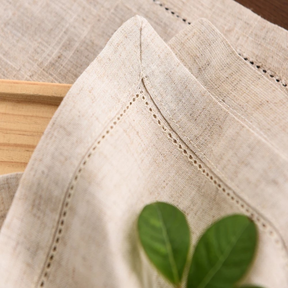 1/5/10pcs Hemstitched Linen Kh - Linen Napkin Set review and price